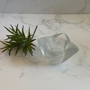 Glass Candle Holder Blue Clear Decorative Votive Small Coastal Decor Home